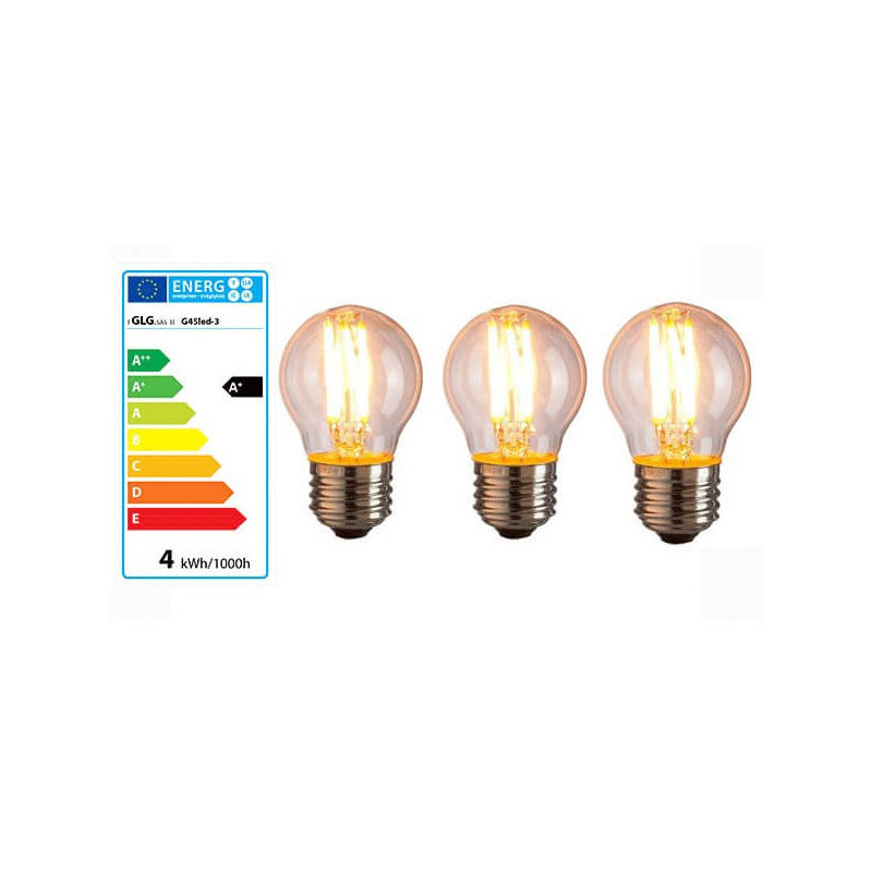 foto del prodotto lotto di 3 lampadine a led g45 e27 4w stile vintage lampadina di edison