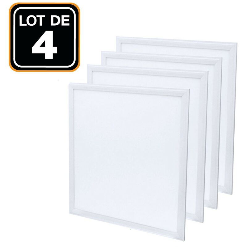 foto del prodotto lotto di 4. pannello led 40w 4000k luce neutra. led chip led smd epistar. ugr 17. alta luminosit . pannello led slimline extra piatto. led driver