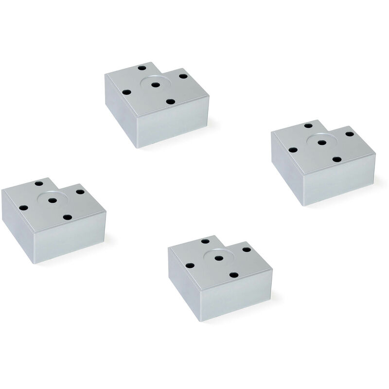 foto del prodotto lotto di 4 piedini per mobili alumix 7, altezza 45 mm, tecnoplastica, verniciato alluminio emuca