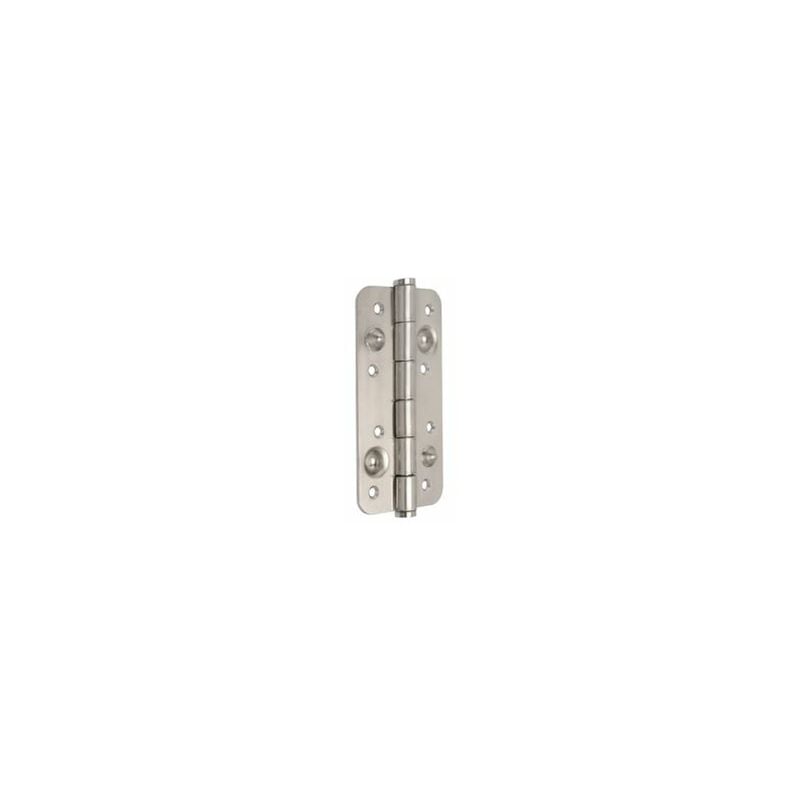 foto del prodotto lotto di 5 cerniere per porte di sicurezza, 150x80 mm, cerniere anti leva con bordi arrotondati, senza perno di blocco, acciaio, nichel satinado