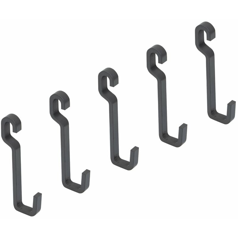 foto del prodotto lotto di 5 ganci da parete titane per appendere gli accessori da cucina, acciaio, grigio antracite emuca