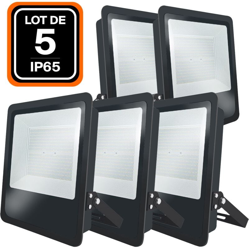 foto del prodotto lotto di 5. proiettore da esterno 500w 6000k luce fredda. led chip led smd epistar 2835. illuminazione industriale ad alta potenza