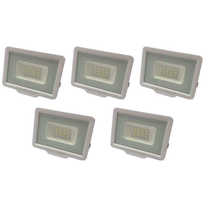 foto del prodotto lotto di 5 proiettori a led bianchi 20w 100w impermeabile ip65 1600lm bianco caldo 2700k