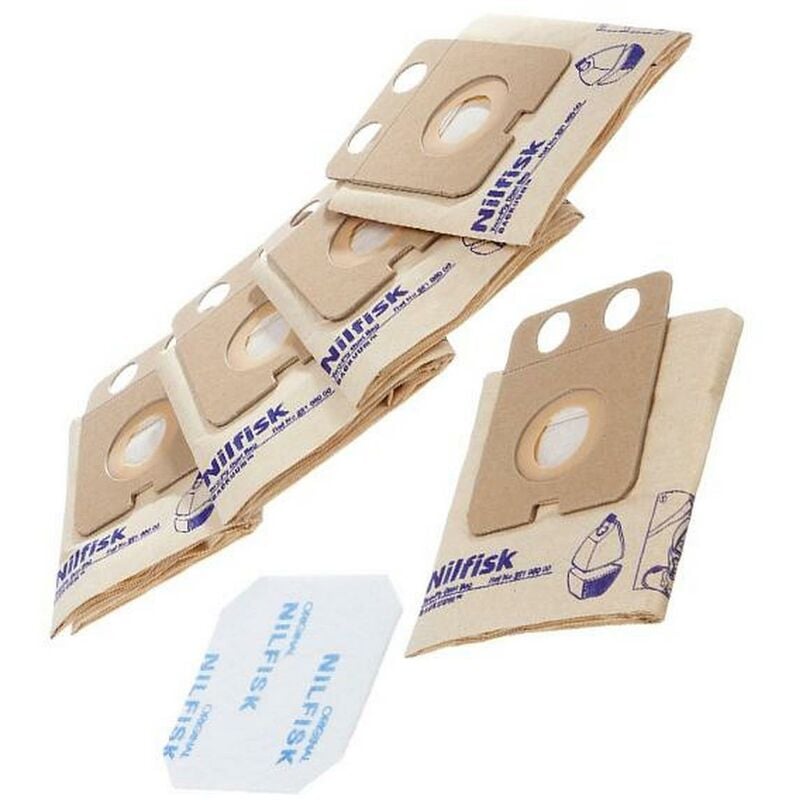 foto del prodotto lotto di 5 sacchetti carta 1 pre filtro aspirapolvere nilfisk 1582063662894522289
