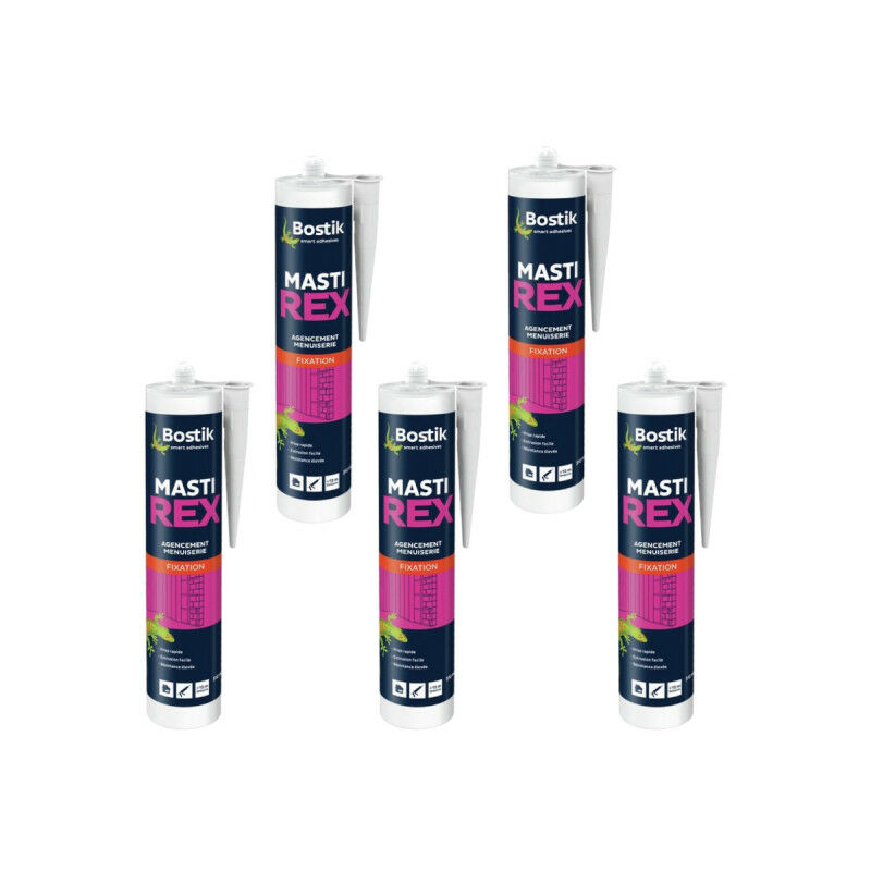 foto del prodotto lotto di 5 sigillanti in neoprene bostik mastirex 310ml