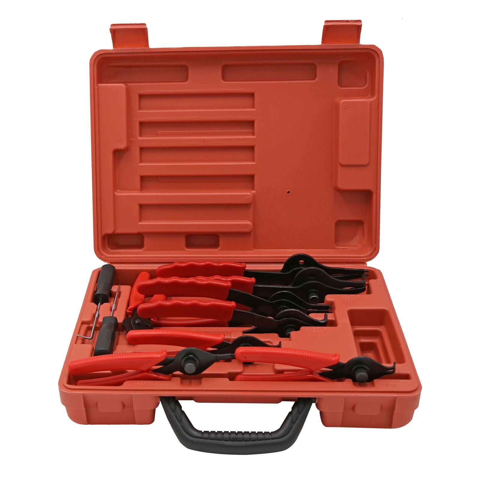 foto del prodotto lotto di pinze per anelli elastici esterni ed interni set da 11 pezzi, becchi angolati e dritti 16 0002761