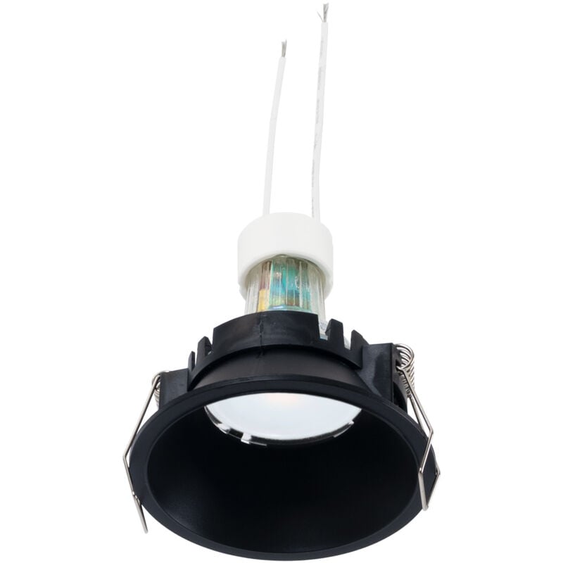foto del prodotto lotto faretto da incasso fisso 82mm nero lampadina gu10 5,4w bianco neutro