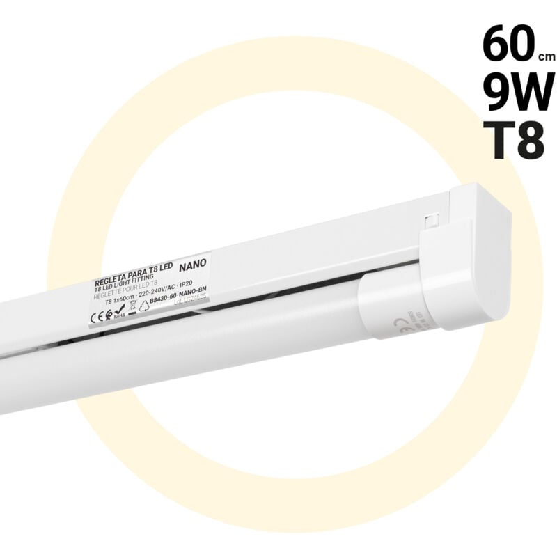 foto del prodotto lotto reglette tubo led t8 9w 60cm bianco neutro
