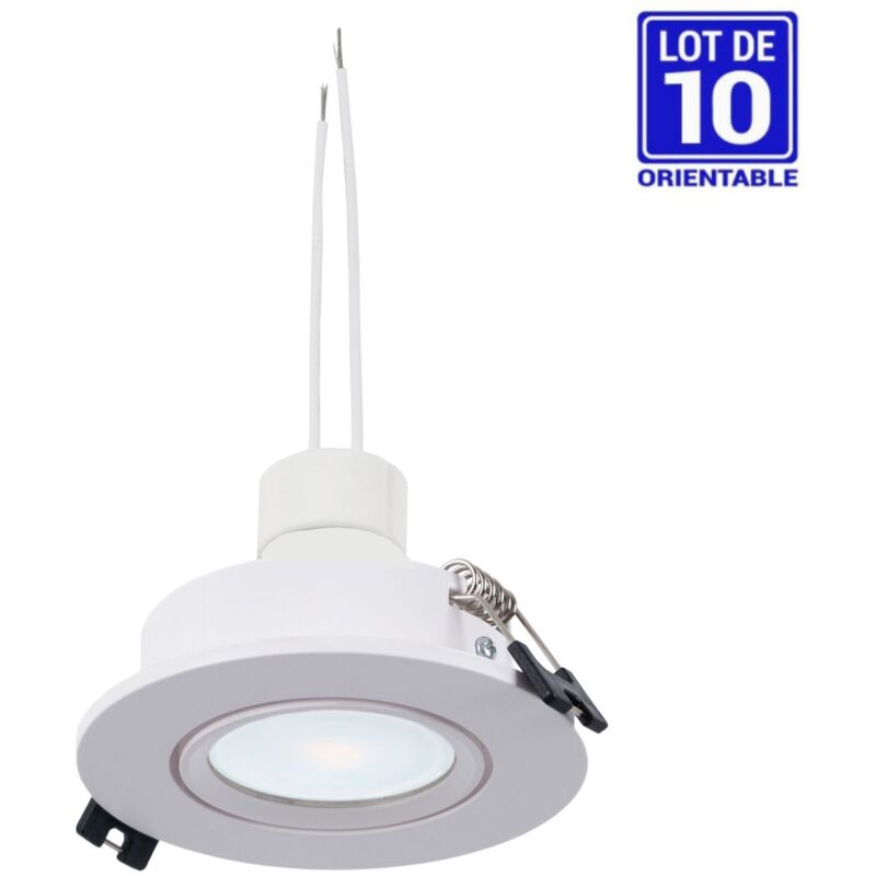 foto del prodotto lotto x 10 anello orientabile per downlight lampadina gu10 5w bianco freddo