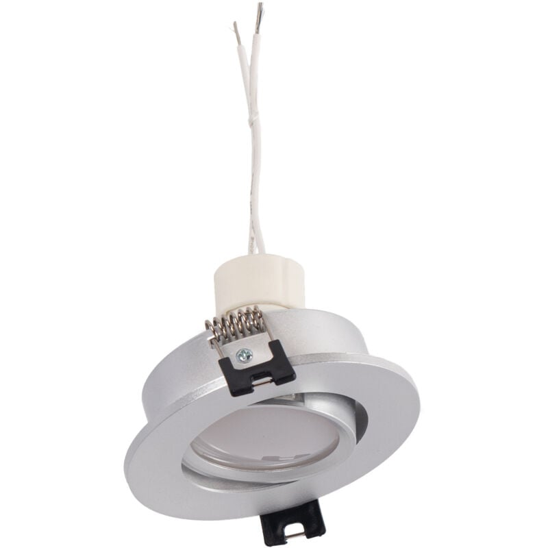foto del prodotto lotto x 10 anello per downlight basculante argentato 90mm bianco freddo