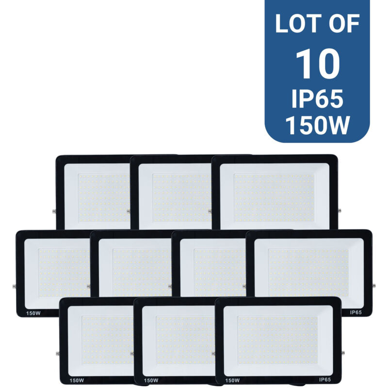 foto del prodotto lotto x 10 fari a led da esterno 150w 95lm w ip65 bianco freddo