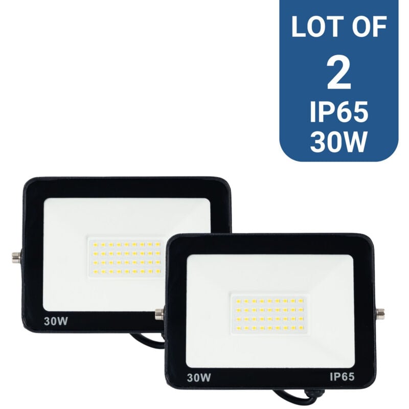 foto del prodotto lotto x 2 fari a led da esterno 30w 95lm w ip65 bianco caldo