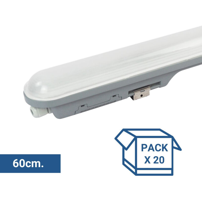 foto del prodotto lotto x 20 plafoniera stagna led collegabile 9w 60cm ip65