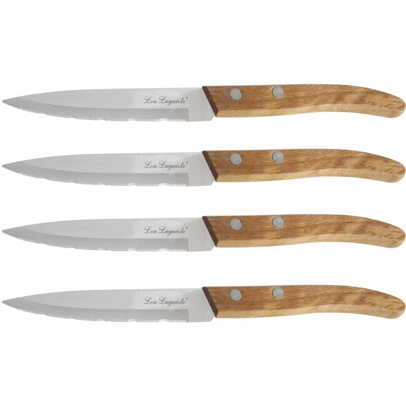 foto del prodotto lou laguiole forest set di 4 coltelli office, acciaio inossidabile, legno naturale, 22 x 13 x 2 cm