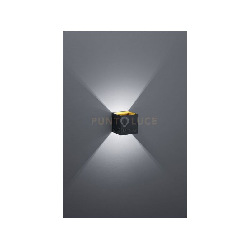 foto del prodotto louis applique led 4,3w 430lm, 3000k cubo bi direzionale colore nero h.10cm
