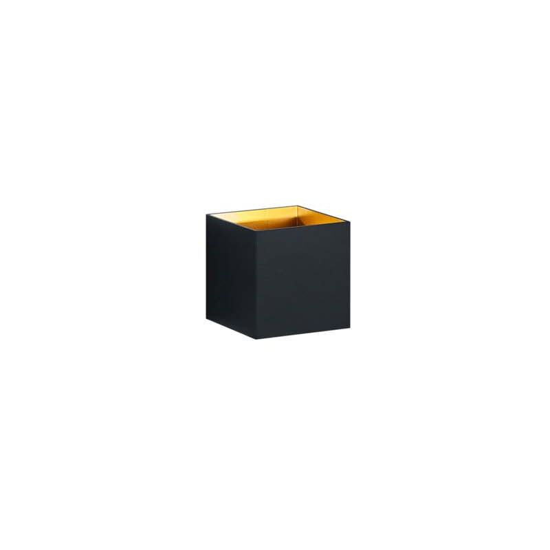 foto del prodotto louis applique led cubo bidirezionale colore nero inteerno oro h.10cm