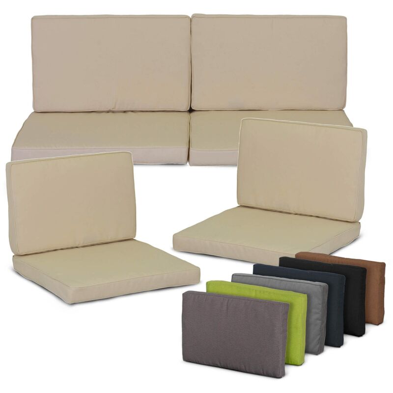 foto del prodotto lounge set monaco cuscini da esterno traspiranti cuscini da giardino con cerniera adatto ai mobili lounge allibert 4 cuscino di seduta e 4 cuscino di