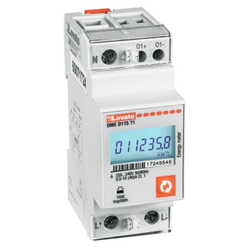 foto del prodotto lovato contatore di energia monofase digitale 2u 40a 220 240vac dmed115t1