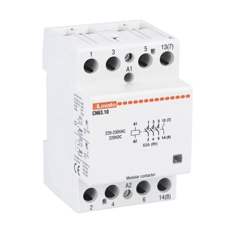 foto del prodotto lovato contattore modulare 63a ac1 220vac 3 moduli cn6310220