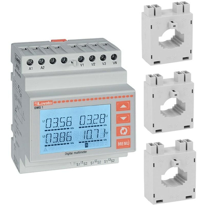 foto del prodotto lovato kit multimetro dmg100 3 trasformatori 100 5a dmgkit100100