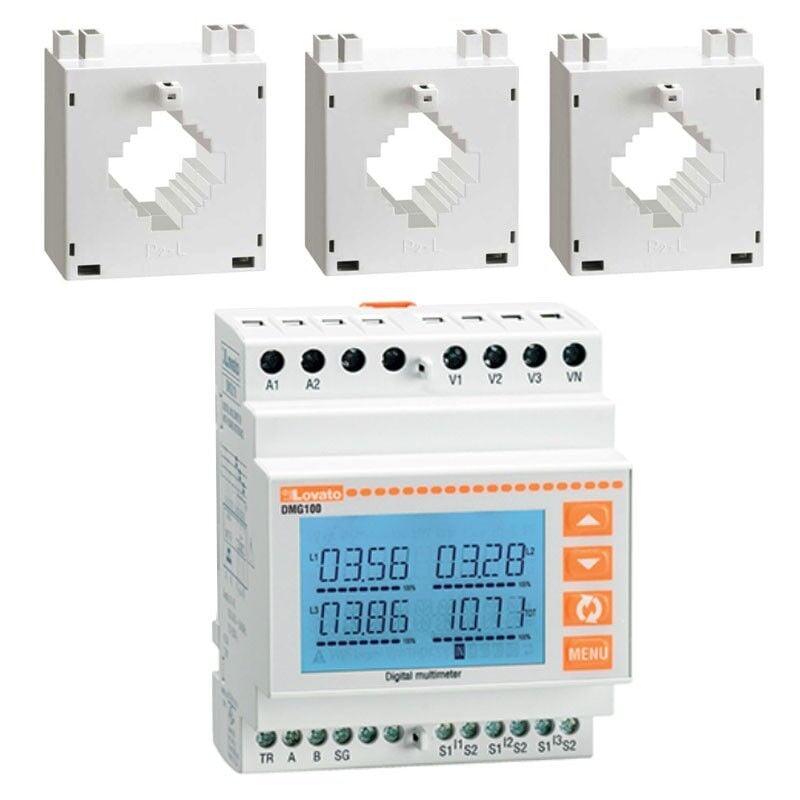 foto del prodotto lovato kit multimetro dmg100 3 trasformatori 150 5a dmgkit100150