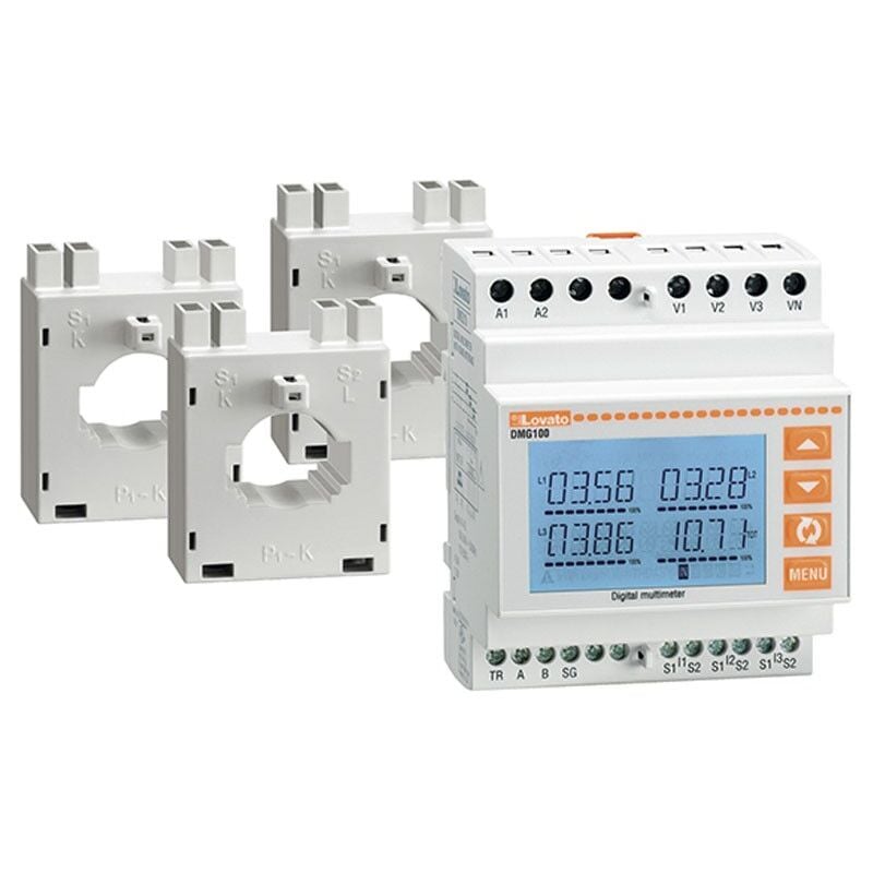 foto del prodotto lovato kit multimetro dmg100 3 trasformatori 200 5a dmgkit100250