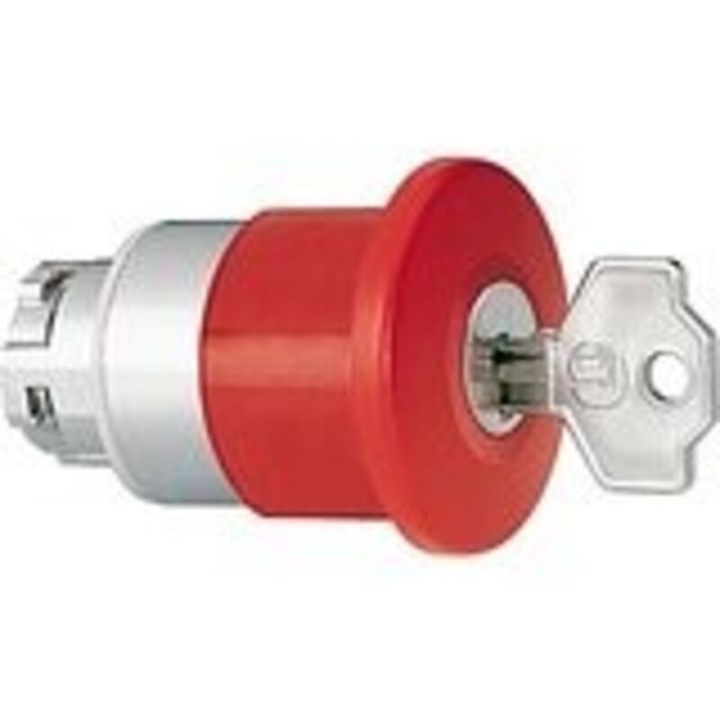 foto del prodotto lovato pulsante metallico fungo 40mm rosso sgancio chiave cod. 8lm2tb6544 
