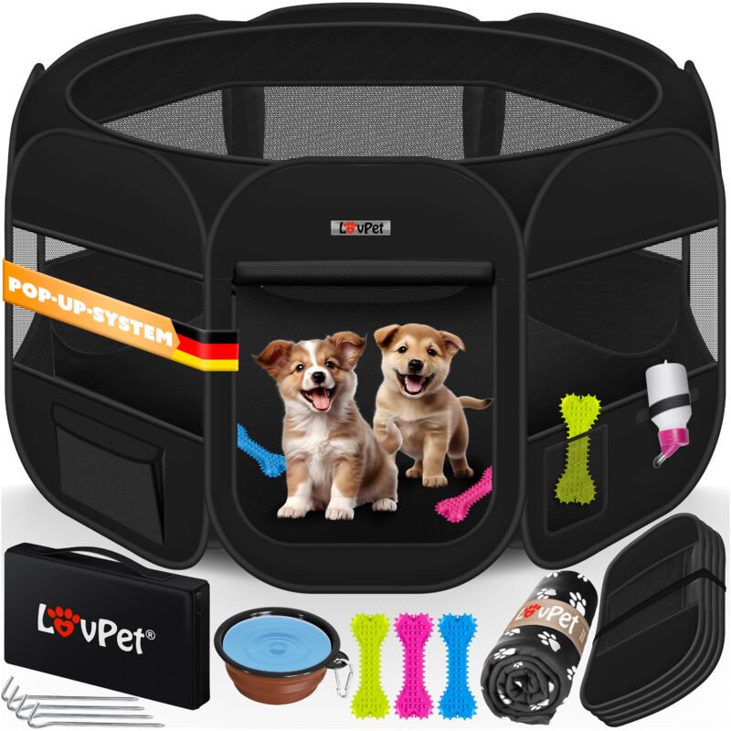 foto del prodotto lovpet recinto per cuccioli di animali pieghevole per animali di piccola taglia cani gatti incl. ciotola per cani recinto per cani all aperto