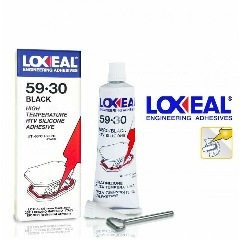 foto del prodotto loxeal 59 30 pasta nera rossa alte temperature sigillante siliconico 75ml