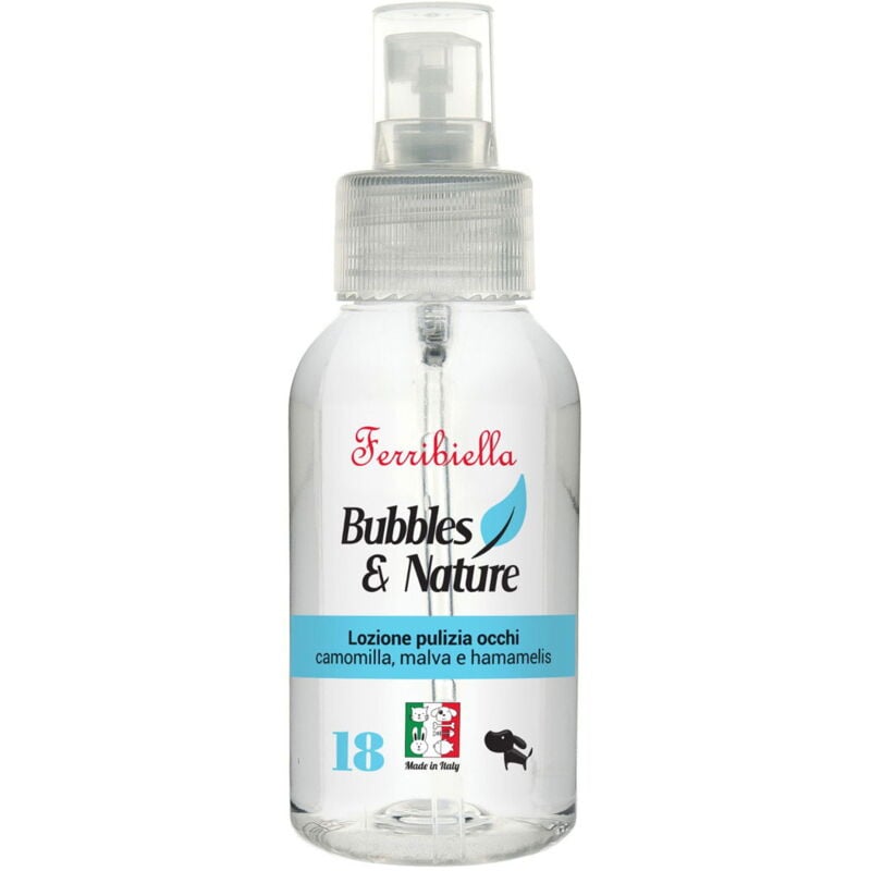foto del prodotto lozione per pulizia degli occhi con camomilla, malva e hamamelis per cani e gatti 100 ml