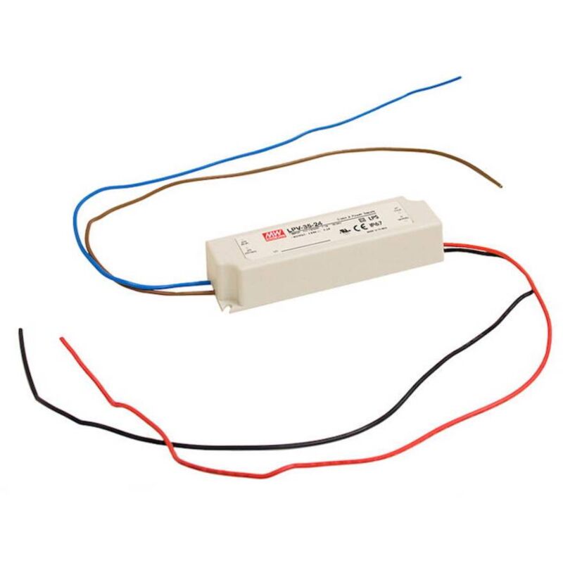 immagine 0 del prodotto lpv 35 24 trasformatore per led tensione costante 36 w 0 1.5 a 24 v dc non dimmerabile, protezione sovracca mean well
