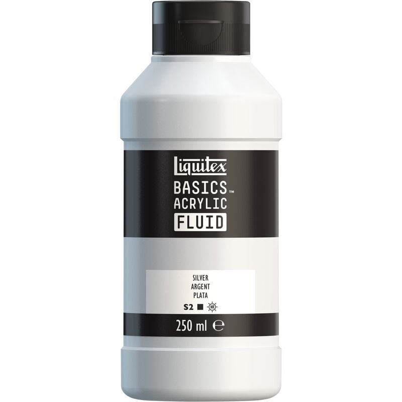 foto del prodotto lqx basics fluid 250ml argento liquitex