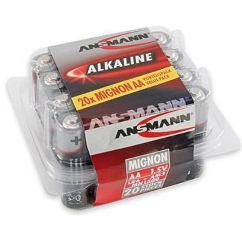 foto del prodotto lr06 red-line batteria stilo aa alcalina manganese 1.5 v 20 pz. - ansmann