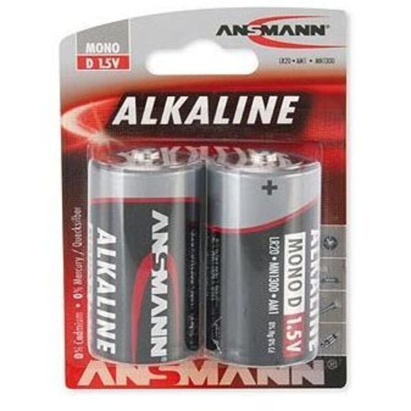foto del prodotto lr20 red-line batteria torcia d alcalina manganese 1.5 v 2 pz. - ansmann