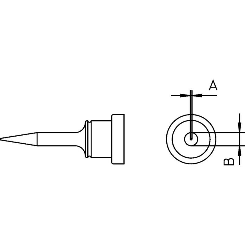 foto del prodotto lt 1s punta di saldatura forma tonda, lunga dimensione punta 0.2 mm contenuto 1 pz. weller