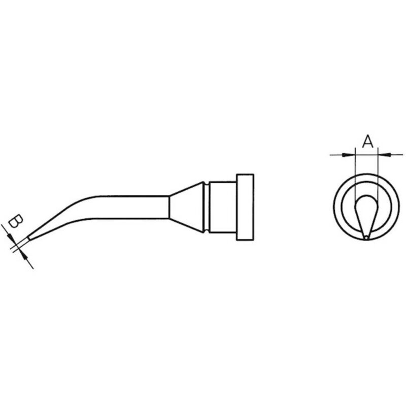foto del prodotto lt 1slx punta di saldatura forma tonda, lunga, curva dimensione punta 0.4 mm lunghezza punte 22 mm contenuto 1 p weller