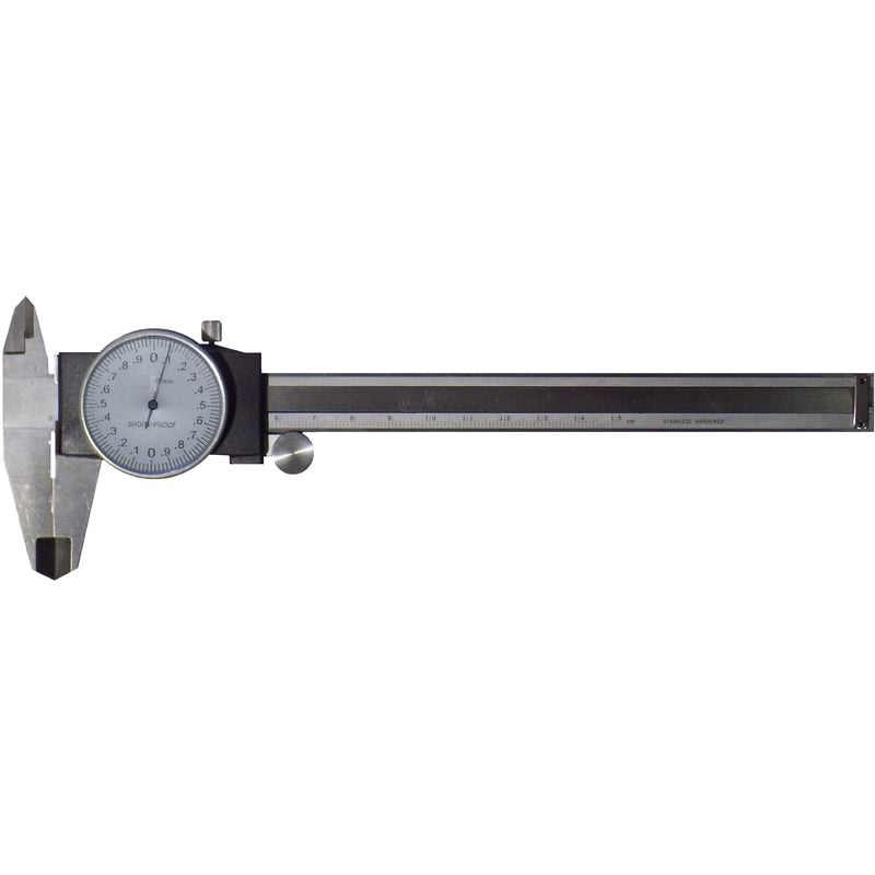 foto del prodotto ltf calibro analogico 150 mm con orologio precisione 0,02 mm scala metrica