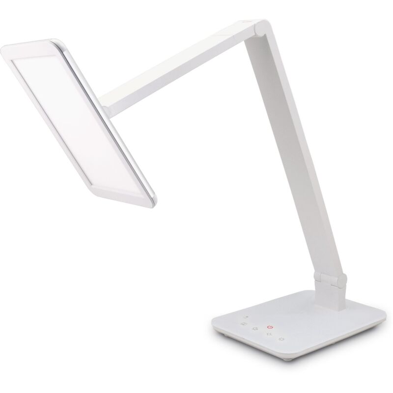 foto del prodotto ltl00100 led lampada da scrivania con smart touch 550 lumen colore della luce tocco regolabile e dimmerabile, caricatore usb, bianco, classe di