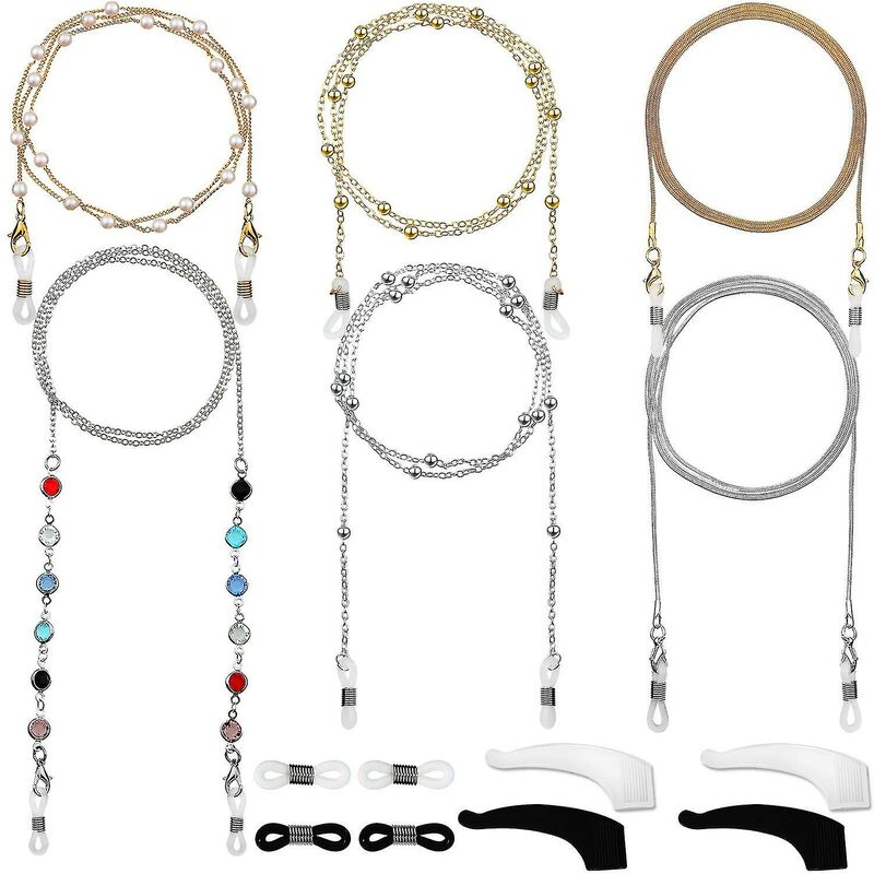 foto del prodotto lts fafa 6 pezzi catene per occhiali elegante fermaocchiali portaocchiali con perline