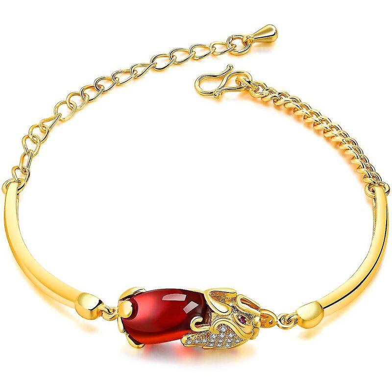 foto del prodotto lts fafa braccialetti alla moda 18k tono oro rubino pixiu bracciale con ciondoli con strass per ragazze da donna