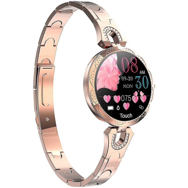 foto del prodotto lts fafa braccialetto intelligente per donna orologi per cardiofrequenzimetro per la pressione sanguigna per ios android fitness tracker oro