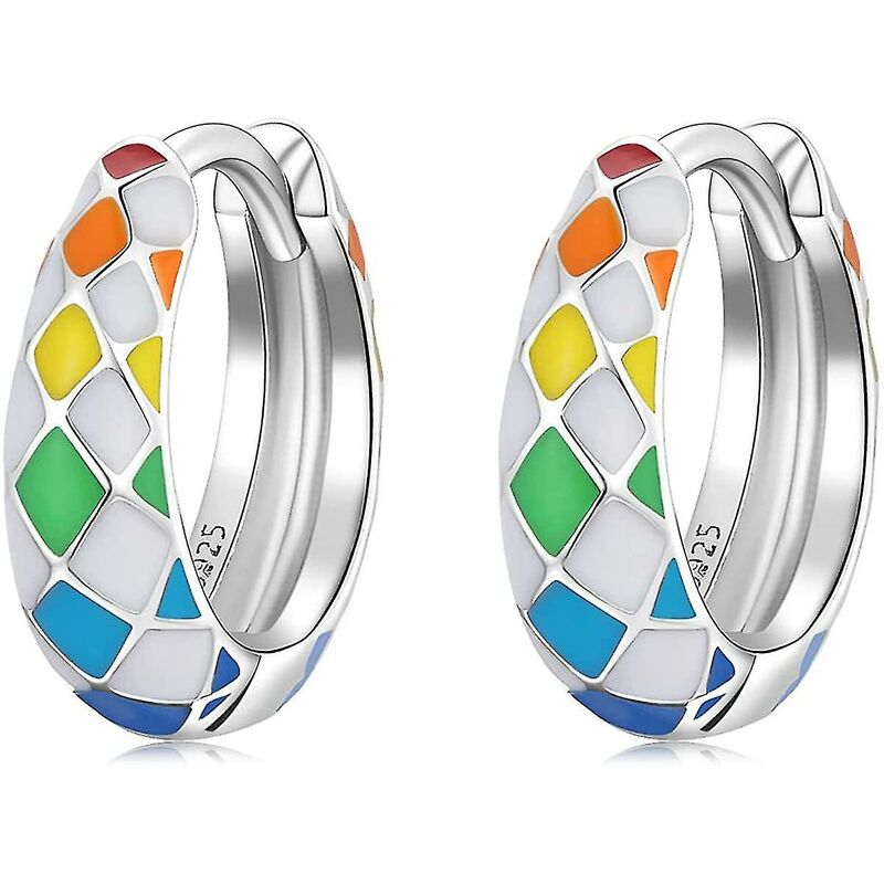 foto del prodotto lts fafa orecchini per bambini in argento sterling 925 compatibili con le ragazze orecchini a cerchio piccoli per bambine