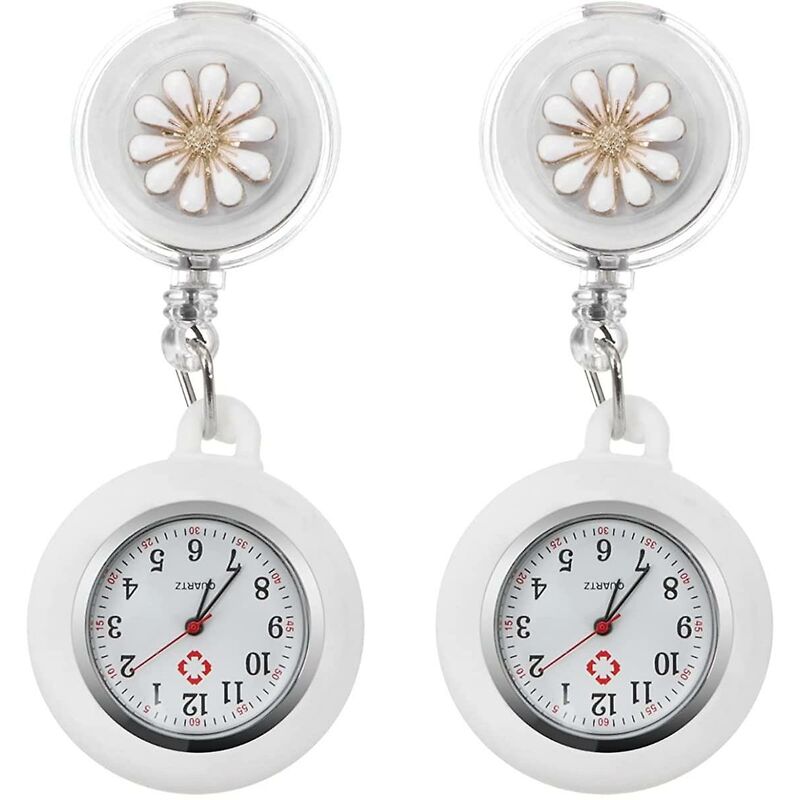 foto del prodotto lts fafa orologio da infermiera retrattile, orologio a clip orologio da tasca portatile orologio da bavero orologio da polso con custodia in