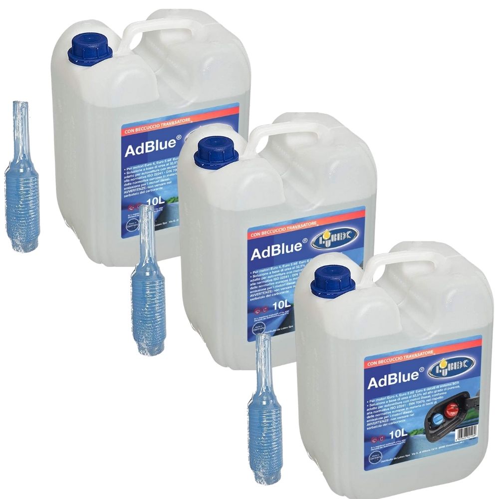 foto del prodotto lubex ad blue additivo 3 taniche con beccuccio litri 10 ognuno