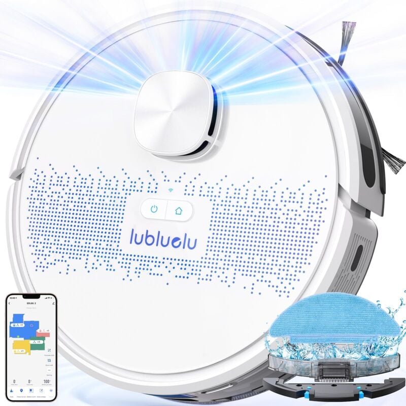 foto del prodotto lubluelu robot aspirapolvere lavapavimenti con mappatura 4000pa a 5 piani, robot vacuum mop 3 in 1, lidar laser 9.0, aspirapolvere robot per