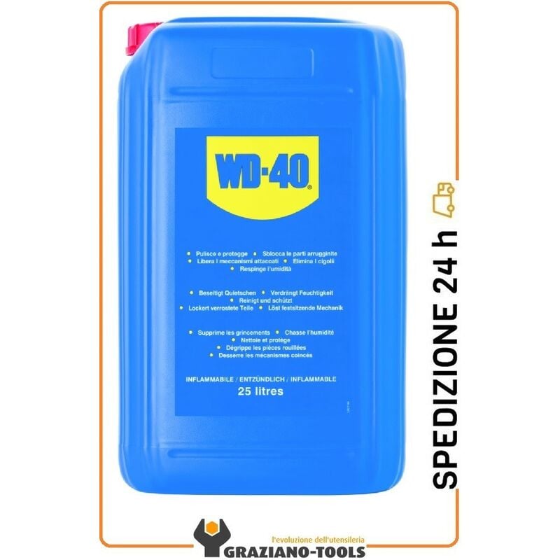 foto del prodotto lubrificante sbloccante protettivo pulitore 25lt wd 40