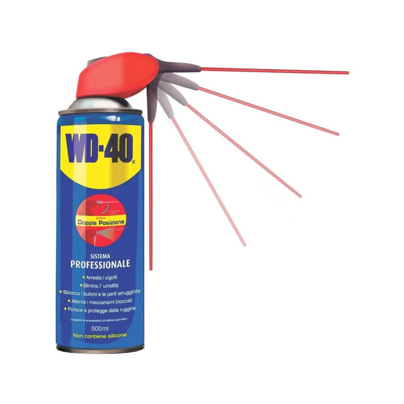 foto del prodotto lubrificante spray multiuso 5 funzioni ml.500 ml.500 spray c erogatore a doppia posizione wd 40