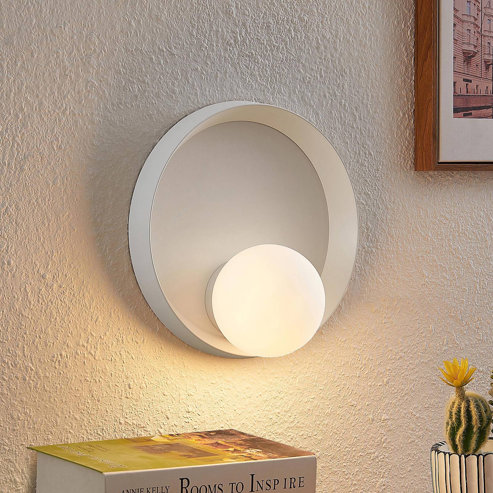 foto del prodotto lucande andelina applique, rotonda, bianco
