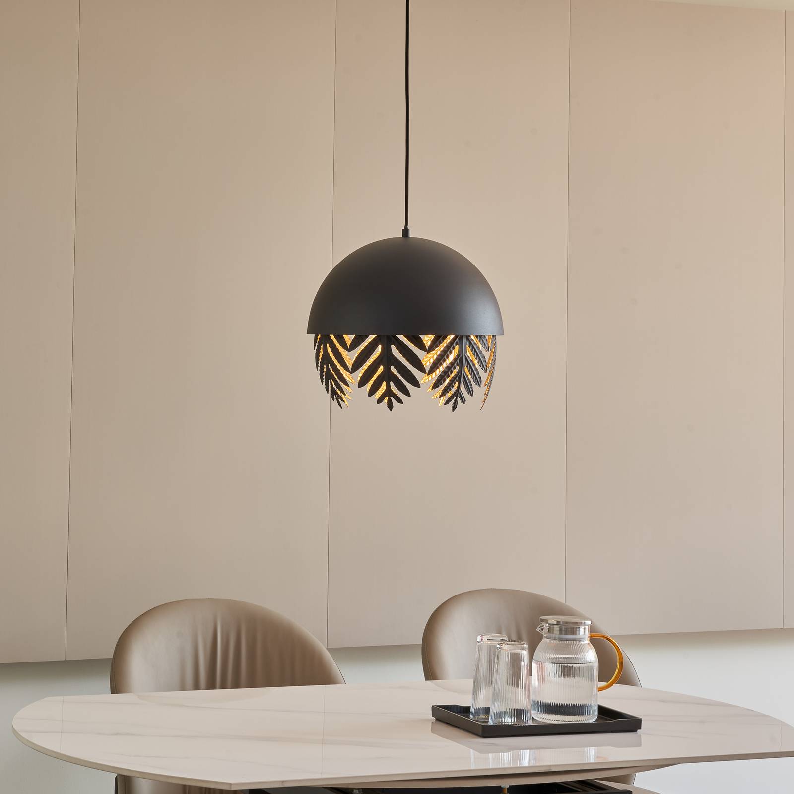 foto del prodotto lucande aparas lampada a sospensione look foglia, a 1 luce, 35 cm