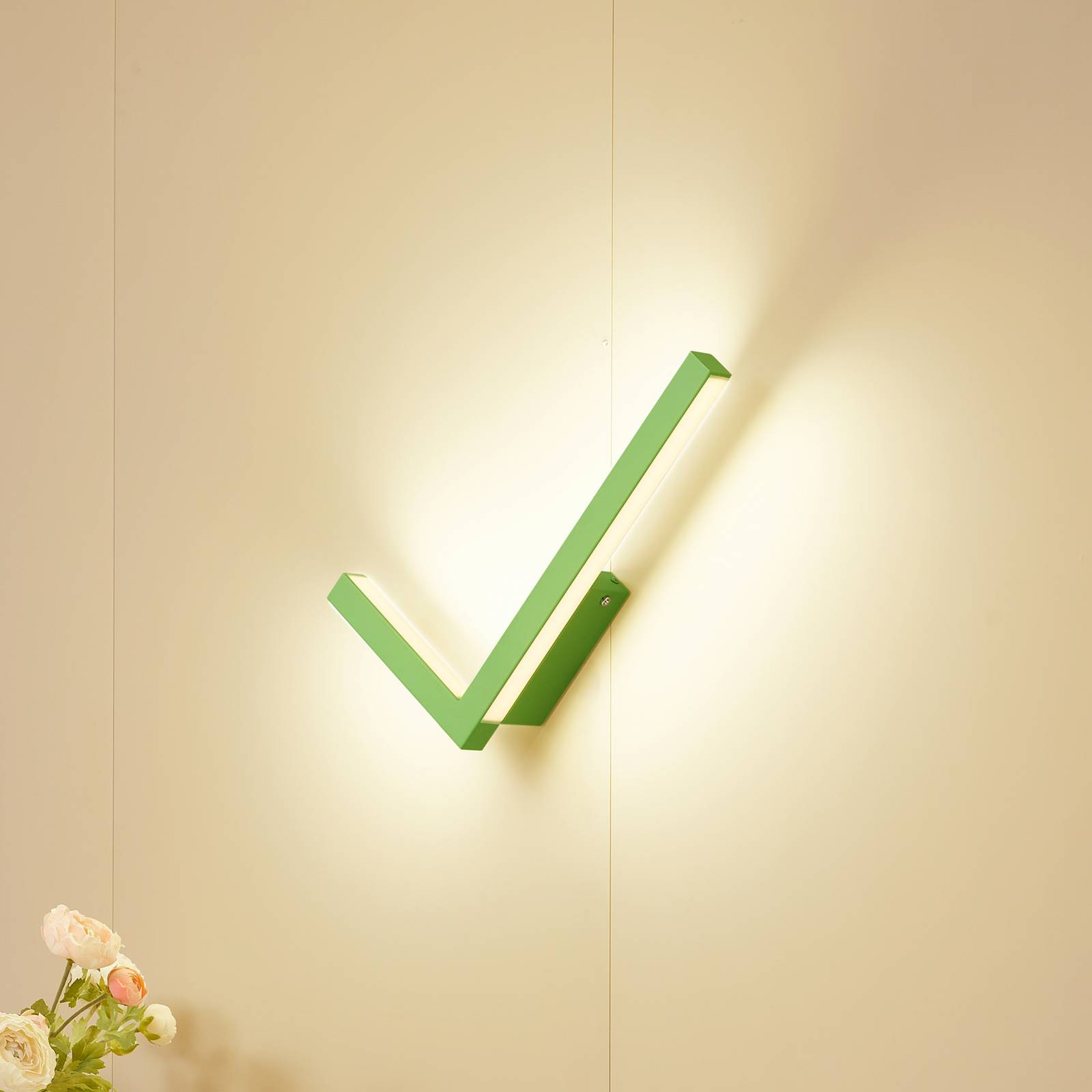 foto del prodotto lucande applique a led check, verde, metallo, cct, dimmerabile